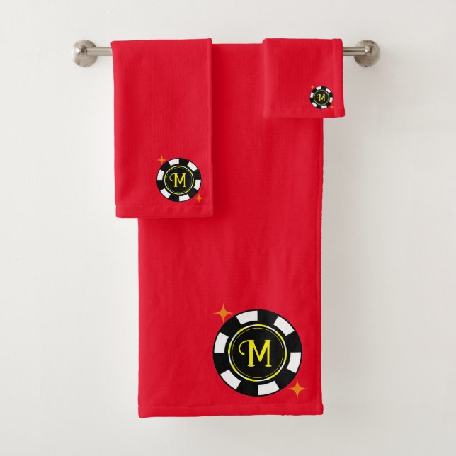 Towel Set - Poker Personalised (add initial) (Insitu)