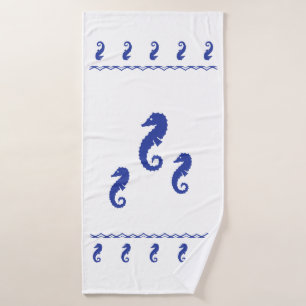 Towel Set -  Sea Horses and Waves