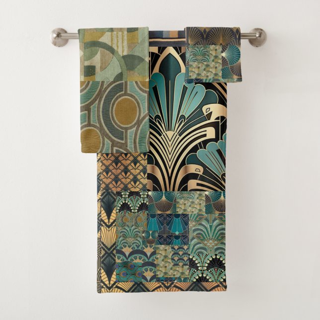 towel set with art deco design (Insitu)