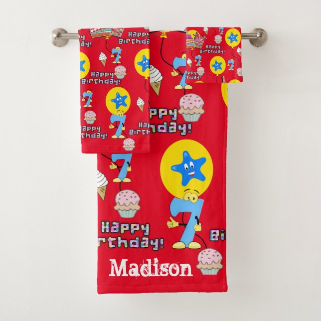 Towel Sets, #7 Happy 7th Birthday (Insitu)