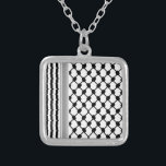 Towel Silver Plated Necklace<br><div class="desc">Kufiya, kufiyyeh, kaffiyyeh or also called Hatta is an old Palestinian traditional headwear pattern that carries a deep value to every Palestinian and later became a symbol of resistance and freedom worldwide. Each pattern in the Hatta Kufiya represents palestine element culture. This design is for Palestinians, Palestine lovers, pro-Palestinian supporters...</div>