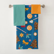Towel with a New Year's pattern.