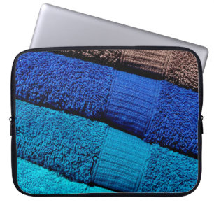 Towels blue turquoise grey laptop sleeve