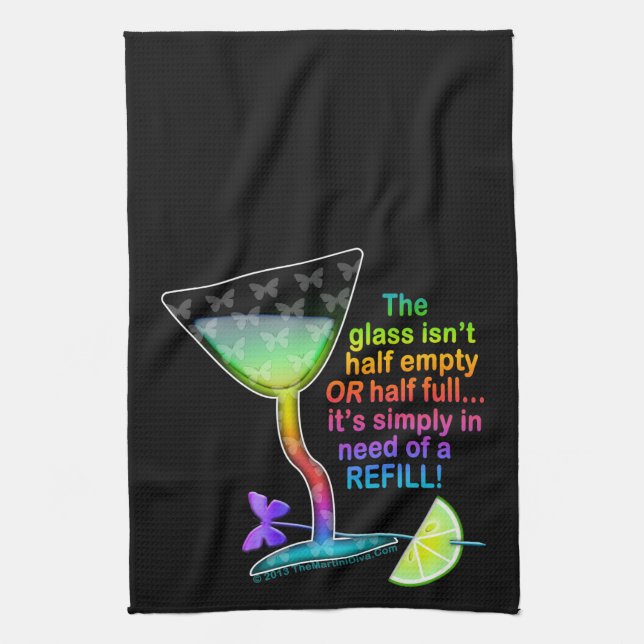 TOWELS - GLASS HALF FULL (Vertical)