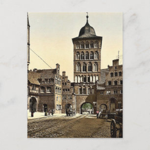 Tower arch, Lubeck, Germany rare Photochrom Postcard