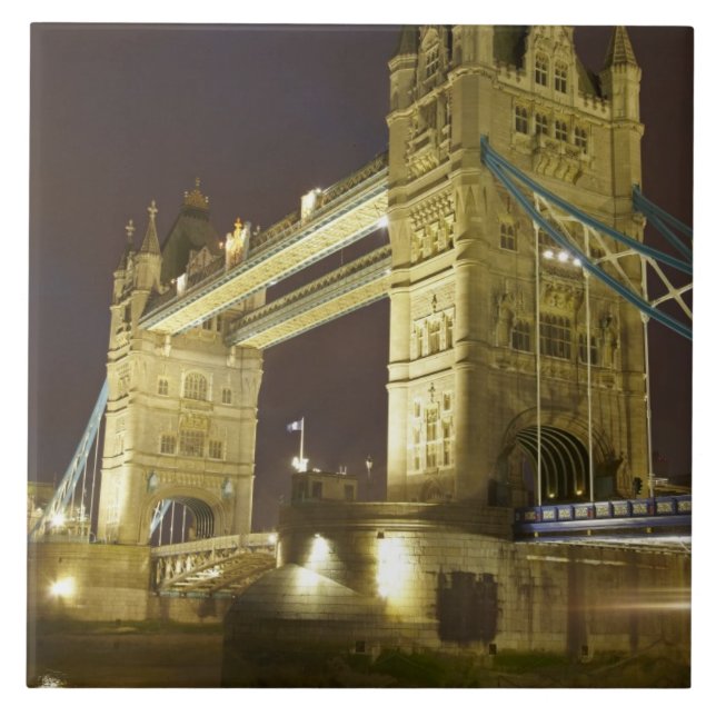 Tower Bridge and River Thames at dusk, London, Tile (Front)