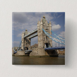 Tower Bridge and River Thames, London, 15 Cm Square Badge