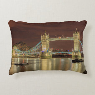 Tower Bridge at night, London Decorative Cushion