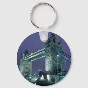 Tower Bridge at night, London, England Key Ring