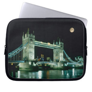 Tower Bridge at Night, London, England Laptop Sleeve