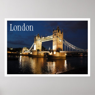 Tower Bridge at Night, London, England Poster