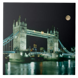 Tower Bridge at Night, London, England Tile