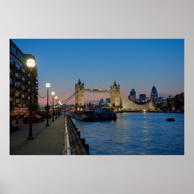 Tower Bridge at sunset in London England Poster (Front)