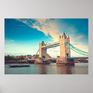 Tower bridge at sunset,  Londonplace, london, brid Poster