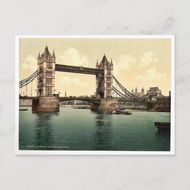 Tower Bridge, III. (open), London, England rare Ph Postcard (Front)
