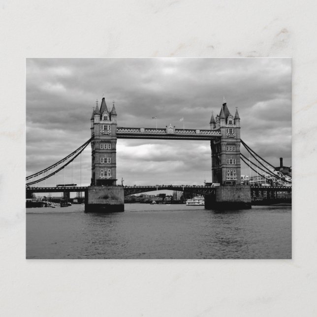 tower bridge in black and white postcard (Front)