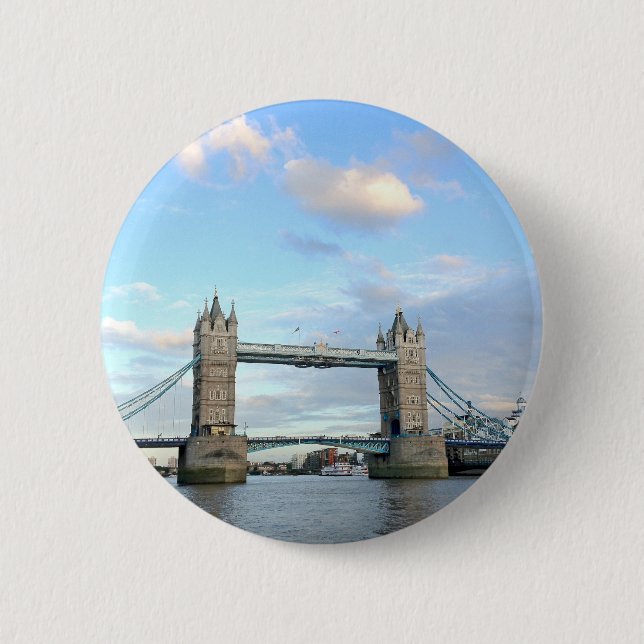 Tower Bridge-London 6 Cm Round Badge (Front)