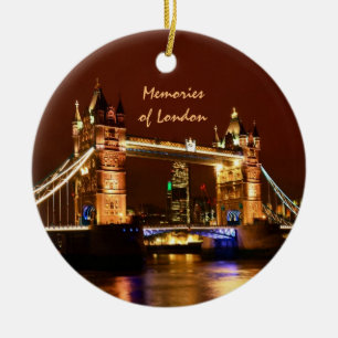 Tower Bridge, London at Night, England (UK) Cerami Ceramic Ornament