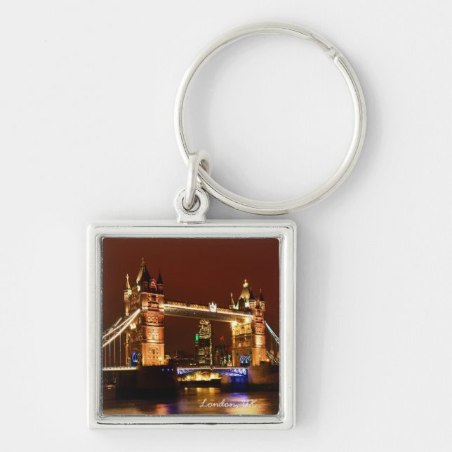 Tower Bridge, London at Night, England (UK) Key Ring (Front)