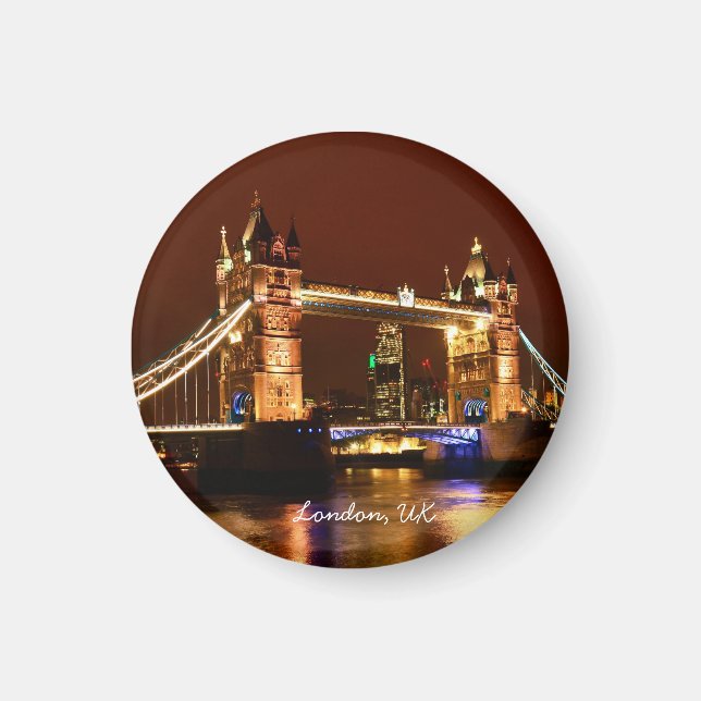 Tower Bridge, London at Night, England (UK) Magnet (Front)