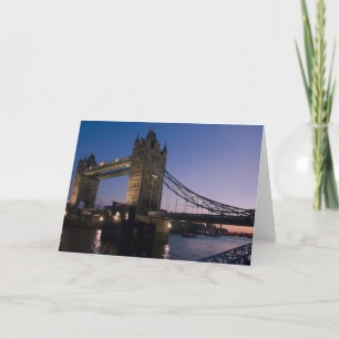 Tower Bridge London England Water Night City Card