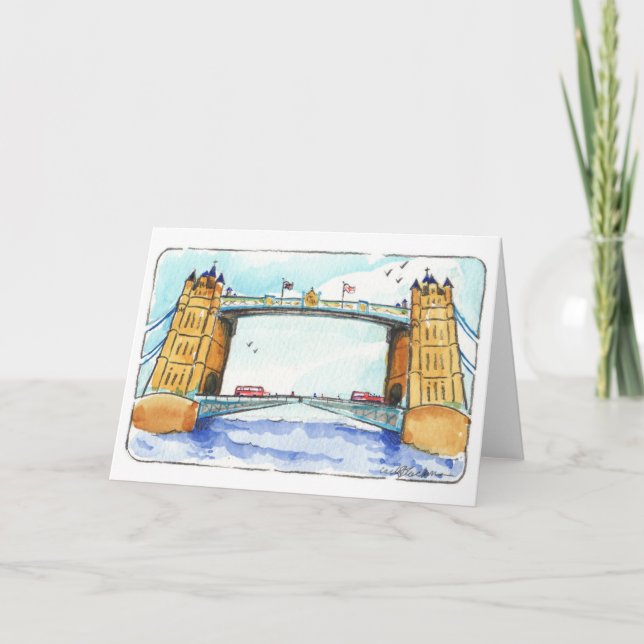 Tower Bridge London Folded Greeting Card (Front)