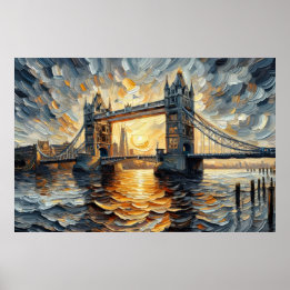 Tower Bridge Oil Painting Poster
