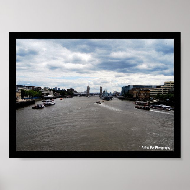 Tower Bridge & River Thames Landscape Poster (Front)
