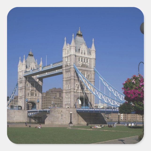 Tower Bridge, River Thames, London, England Square Sticker (Front)
