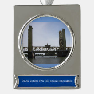 Tower Bridge Silver Plated Banner Ornament