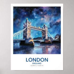 Tower Bridge Under the Stars - London, England Poster