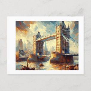 Tower Bridge with London Cityscape,  Postcard