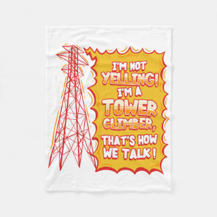 Tower Climber Industrial Climber Sticker  Fleece Blanket