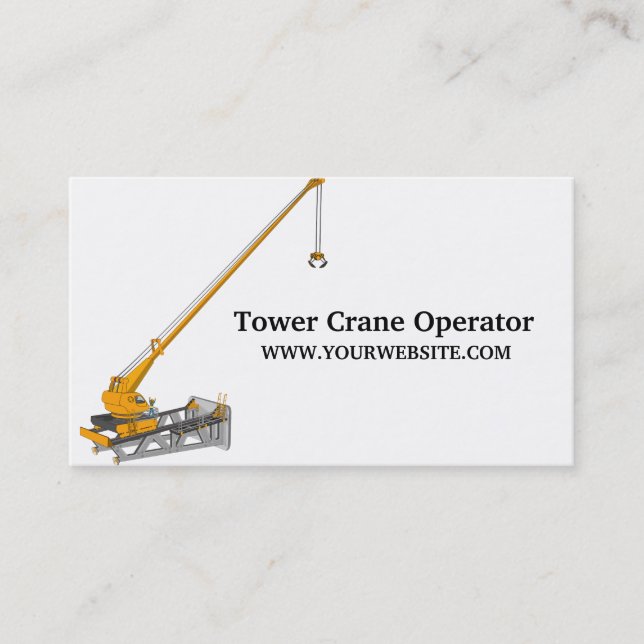 Tower Crane Operator - Construction Business Card (Front)