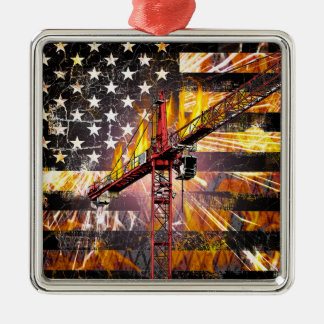 Tower Crane Operator Flag Metal Ornament