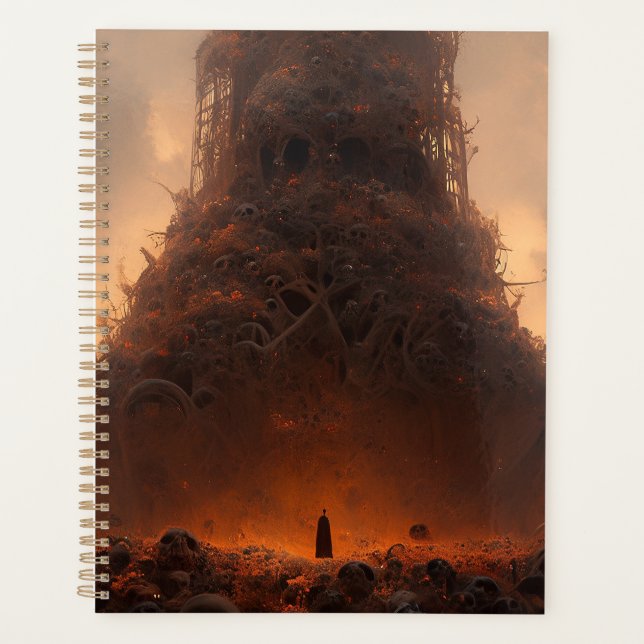 Tower Made Of Bones Dark Fantasy Art Planner (Front)