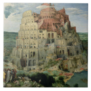 Tower of Babel, 1563 (oil on panel) Ceramic Tile