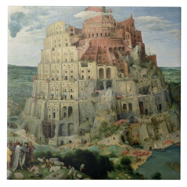 Tower of Babel, 1563 (oil on panel) Ceramic Tile (Front)