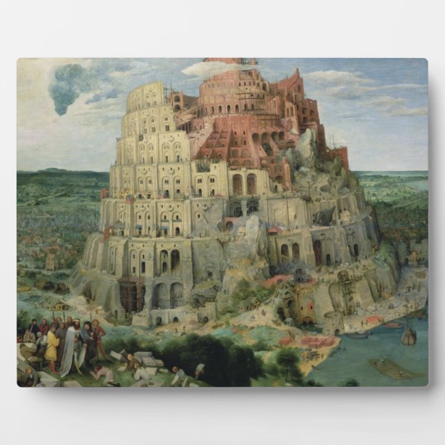 Tower of Babel, 1563 (oil on panel) Plaque (Front)