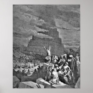 Tower of Babel Bible Gustave Dore Illustration Poster