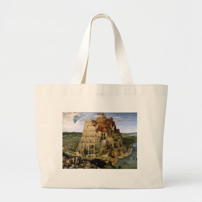 Tower of Babel by Brueghel Large Tote Bag (Front)