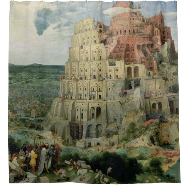 Tower of Babel Shower Curtain (Front)