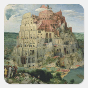 Tower of Babel Square Sticker