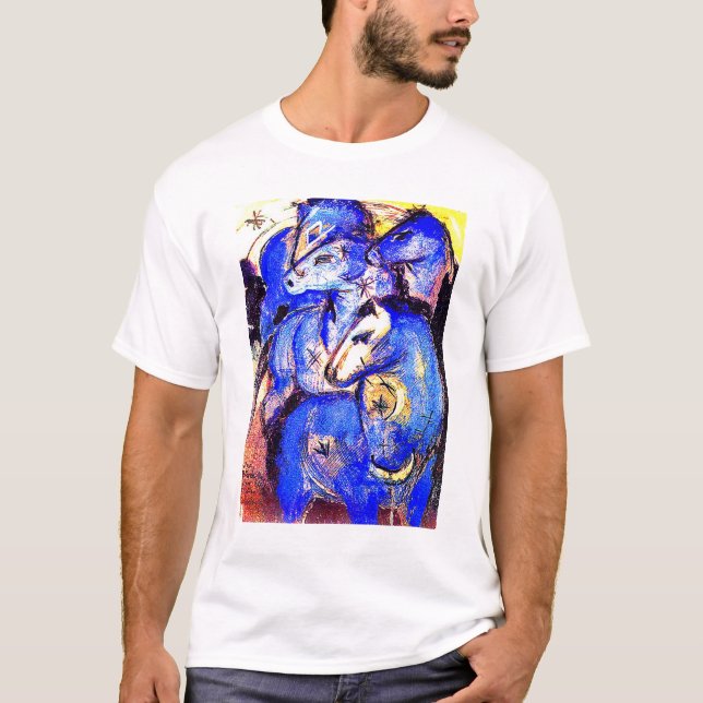 Tower of Blue Horses by Franz Marc T-Shirt (Front)