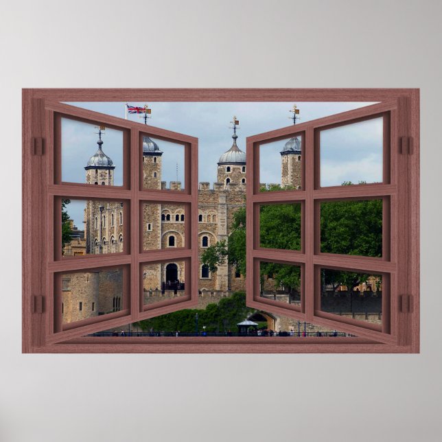 Tower Of London 6 Pane Open Window Poster (Front)