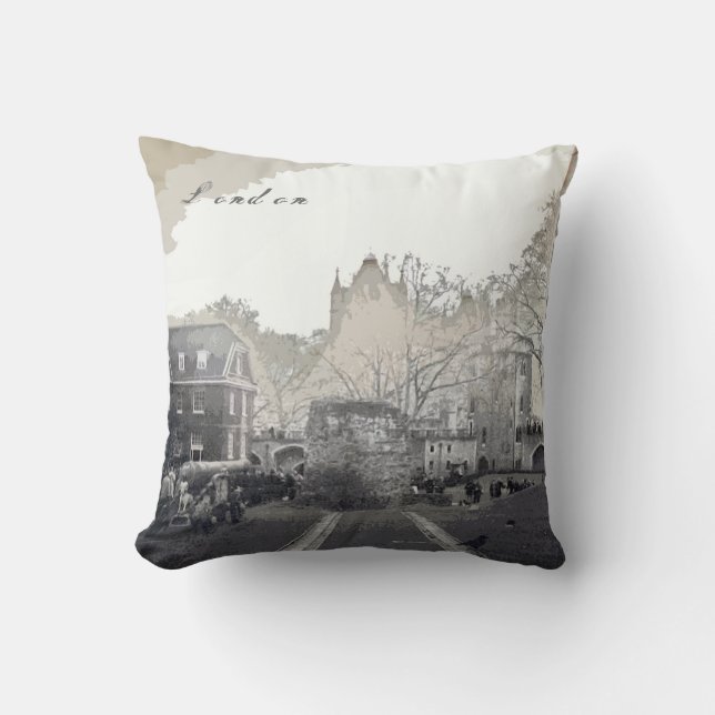 Tower of London By Alexandra Cook Cushion (Front)