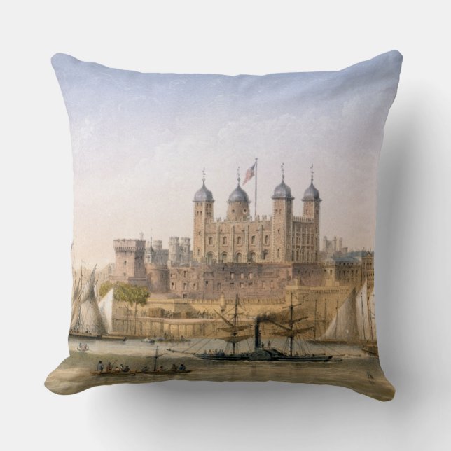 Tower of London, c.1862 (colour litho) Cushion (Front)