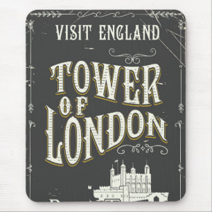 Tower of london England vintage poster Mouse Pad