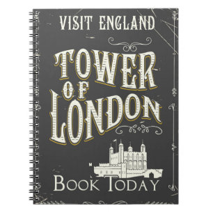 Tower of london England vintage poster Notebook