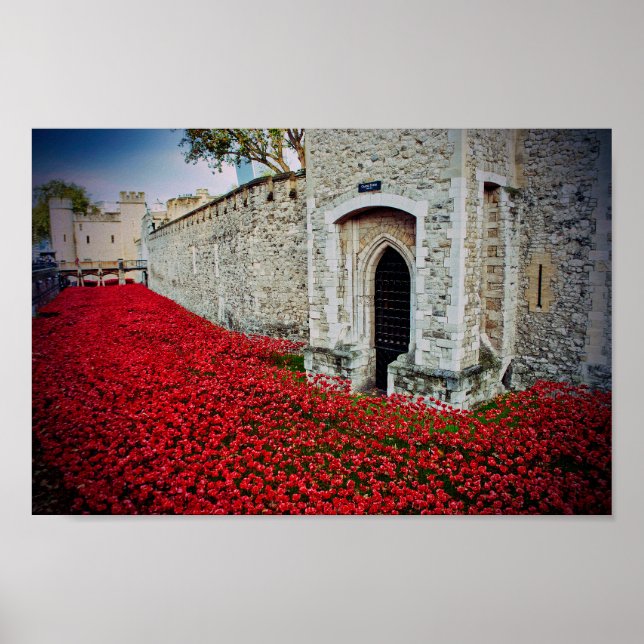 Tower of London Red Poppies England UK Poster (Front)